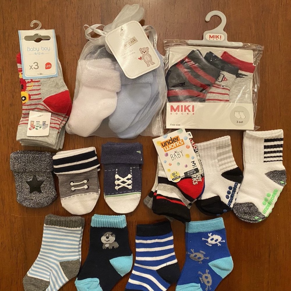 BRAND NEW Baby Boy 0-3 3-6 6-12 Months Socks Bundles